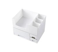 Organisateurs De Maquillage, Gain De Place, 24,2 X 17,2 X 19,5 Cm, Support Empilable Double Couche avec Tiroir, Organisateur De Pinceaux De Maquillage Et D'accessoires, Facile À, pour Rouges