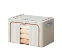 Organisateurs de placard et de rangement de 100 L, boîte pliable en tissu Oxford avec cadre en acier, fenêtre transparente et poignées de transport, imperméable, peut contenir des vêtements, de la