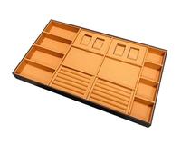 Organisateurs de tiroir à bijoux - Plateaux de rangement pour bagues et boucles d'oreilles, inserts de séparation pour commode et armoire, présentoir idéal pour bijoux (E-70 x 36 x 5,5 cm)