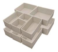 Organisateurs de tiroirs pliables - SIGHTMARK - 12 pièces - Beige - 6x12x42 cm - Polypropylène - Pliable