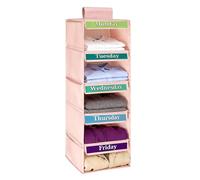Organisateurs de vêtements hebdomadaires - Organiseur de vêtements pour à Cinq Niveaux, système de Rangement Suspendu, Porte-vêtements du Lundi au Vendredi, Rangement de Garde-Robe | Sections