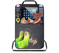 Termichy Organisateur de Voiture, Protecteurs de Siège de Voiture, Kick Mats pour Bébé/Enfant, Protection Siege Imperméable avec Multi-Poches Rangements et Support Transparent pour Tablettes（1pc）