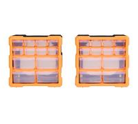 Organisateurs multi-tiroirs avec 12 tiroirs 2 pcs 26,5x16x26 cm