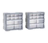 Organisateurs multi tiroirs avec 12 tiroirs 2 pcs 26,5x16x26 cm
