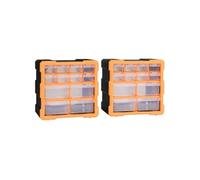 Organisateurs multi tiroirs avec 12 tiroirs 2 pcs 26,5x16x26 cm G