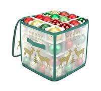 Organisation d'ornements de Noël 64 grilles pour décorations de boules | Sac de rangement pour boules de Noël avec séparateurs pour maison, appartement, école, hôtel, ferme, bureau