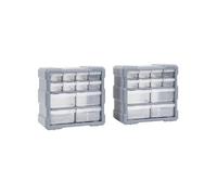 Organisers met 12 lades 2 st 26,5x16x26 cm147582