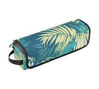 Organiseur 2 en 1 avec tapis amovible résistant à la chaleur, étui de transport double couche pour fers plats, lisseurs, bigoudis, plantes tropicales