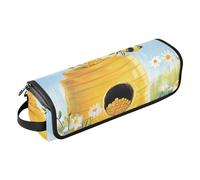 Organiseur 2 en 1 pour outils capillaires avec tapis amovible résistant à la chaleur de grande capacité pour fers plats, lisseurs, fers à friser, collecte d'abeilles, ruche et miel