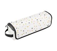 Organiseur 2 en 1 pour outils capillaires avec tapis amovible résistant à la chaleur pour outils chauffants, sacs de voyage pour fers plats, lisseurs, fers à friser, confettis à paillettes rose et or