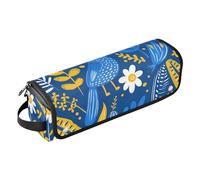 Organiseur 2 en 1 pour outils capillaires avec tapis en fer à friser - Sac de rangement de voyage pour fers plats, lisseurs, fers à friser, aquarelle, animal, oiseau bleu, fleur, rangement essentiel