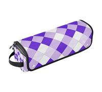 Organiseur 2 en 1 pour outils capillaires et tapis résistant à la chaleur avec fermeture éclair double couche pour fer plat, outils chauds et accessoires de soins capillaires, sac de voyage à carreaux