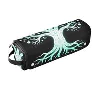 Organiseur 2 en 1 pour outils capillaires et tapis résistant à la chaleur avec fermeture éclair Phases de lune Arbre de vie étanche Outils de cheveux Organiseur de voyage pour fer à lisser, fer à