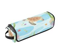 Organiseur 2 en 1 pour outils de cheveux avec coussinet résistant à la chaleur, étui de voyage pour fer à friser, sèche-cheveux plat, aquarelle, tortue, poisson coloré