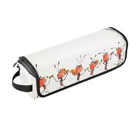 Organiseur 2 en 1 pour outils de cheveux avec tapis amovible résistant à la chaleur, imperméable à l'eau, organiseur de voyage pour lisseurs, fer à friser, sèche-cheveux, fourmis rouges pour