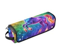 Organiseur 2 en 1 pour outils de cheveux avec tapis résistant à la chaleur, licornes arc-en-ciel, galaxie, outils chauffants, sac de voyage pour fer à friser chaud, fers plats, volumateur de cheveux