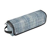Organiseur 2 en 1 pour outils de cheveux et tapis résistant à la chaleur amovible pour fer à lisser, fer à friser, sèche-cheveux, jeans bleus, essentiels de voyage portables, Jean bleu., 1 Size