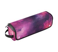 Organiseur 2 en 1 pour outils de cheveux et tapis résistant à la chaleur avec fermeture éclair et sac de voyage pour fer à lisser, fer à friser, sèche-cheveux, nébuleuse spatiale, aquarelle pour femme
