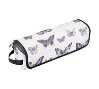 Organiseur 2 en 1 violet chic lavande pour outils de cheveux et tapis résistant à la chaleur avec fermeture éclair, grand étui de voyage pour fer à lisser, fer à friser, rangement essentiel pour