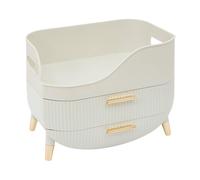 Organiseur 2 Tiroirs "Alba" 26cm Beige