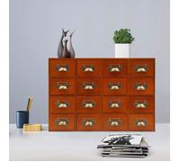 Organiseur à 16 tiroirs-marron à tiroirs en bois-Petite armoire à pharmacie-Rétro-Pour la maison, le bureau, les petits ateliers