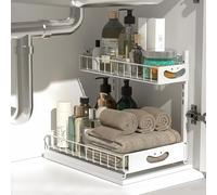 Organiseur à 2 niveaux sous évier, organiseur de placard coulissant en hauteur réglable, organiseurs et rangement de salle de bain, organisateur d'armoire, organisateur d'armoire de salle de bain