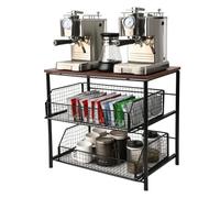 Organiseur à café avec 2 paniers coulissants, machine à café pour plan de travail