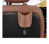 Organiseur à crochet pour dossier de siège de voiture avec fente horizontale pour téléphone, porte-gobelet et câble de charge inférieur (marron)