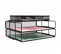 Organiseur A4 2 niveaux en maille métallique Exerz EX62035A - Trieuse de bureau avec porte-mémos