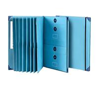 Organiseur accordéon Blue Manila, classeur de rangement In Case I Go Missing avec fermeture à bouton, carton léger, format A4, 10,4 x 12,8 pouces/26,5 x 36,2 cm, pour bureau, cadeau