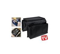 Organiseur accoudoir de canapé - Noir - 6 poches - Plateau inclus - Polyester - Universel