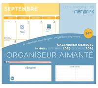 Organiseur aimanté calendrier mensuel sept. 2025-déc. 2026
