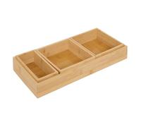 Organiseur Bambou L14,5/38,1cm beige 4 pièces