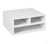 HomCom Support imprimante caisson de bureau 3 compartiments 47 x 40 x 22,5 cm Blanc