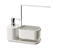 Organiseur Caddy Kitchen - Distributeur de savon et de douche | Rangement d'évier pour petits pains, éponge, shampooing de salle de bain à la main, outils, acier inoxydable polystyrène polyester