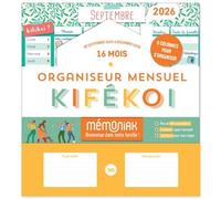 Organiseur calendrier mensuel aimanté Kifékoi sept. 2025-déc. 2026 par colonne - Collectif - Editions 365 - broché - Calendrier