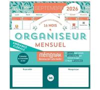 Organiseur calendrier mensuel aimanté sept. 2025-déc 2026 - Ambiance florale