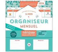 Organiseur calendrier mensuel aimanté sept. 2025-déc 2026 - Ambiance florale