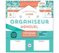 Organiseur calendrier mensuel aimanté sept. 2025-déc 2026 - Ambiance florale