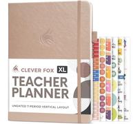 Organiseur Clever Fox pour enseignant - Planificateur d'année scolaire avec calendriers et plans de cours - Livre pour l'organisation en t à domicile, A4 (Or rose)