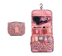 Organiseur cosmétique pliable "motif léopard", matériau souple antidérapant, parfait pour le voyage, 24 x 18 cm, A0378