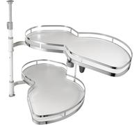Organiseur coulissant, 2 niveaux réglables pivotants étagères de rangement pour placard de cuisine, étagère carrousel pour armoires d'angle de 800 mm ou 900 mm