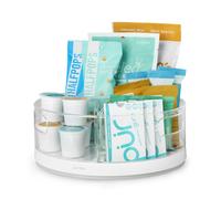 Organiseur Crazy Susan Lazy Susan de YouCopia, 3 bacs transparents amovibles sans BPA avec poign es, plateau de rangement rotatif pour armoires d