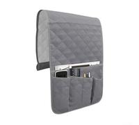 Organiseur d'accoudoir de canapé avec 5 poches, support de rangement antidérapant pour télécommandes, livres, magazines et lunettes (gris)