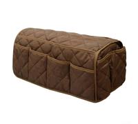 Organiseur d'accoudoir de canapé en coton imperméable et antidérapant, avec 14 poches pour un rangement facile et un accès aux objets essentiels (café)