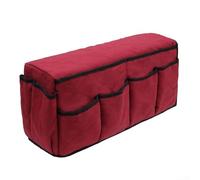 Organiseur d'accoudoir de canapé en coton imperméable et antidérapant, avec 14 poches pour un rangement facile et un accès aux objets essentiels (rouge vin)