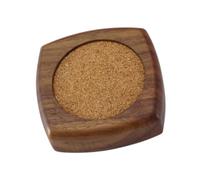 Organiseur d'aiguilles en bois avec insert en liège interchangeable pour aiguilles à coudre et alènements | Outil de rangement compact de 7 x 1,5 cm pour couture et travail du cuir - Marron