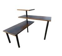 Organiseur d'angle de comptoir de cuisine en bois 3 couches support mobile gain de place étagère de rangement de table tridimensionnelle