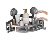 Organiseur d'angle de douche - Étagères de rangement d'angle avec ventouse, sans perçage, organiseur de salle de bain pour nettoyant visage, shampooing, gel douche