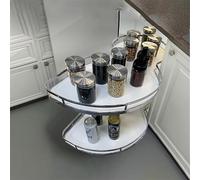 Organiseur d'angle pour meuble de cuisine, panier à tirer, 2 niveaux balançoires indépendantes, étagère soucoupe volante, pour armoire de 50,8 x 86,4 x 41,9 cm, fermeture douce à la main ouverte